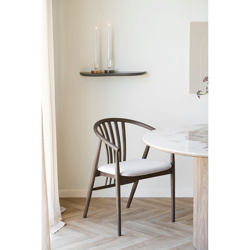 House Nordic – Agustin Spisebordsstol, egetræ mørk, stofsæde, sand