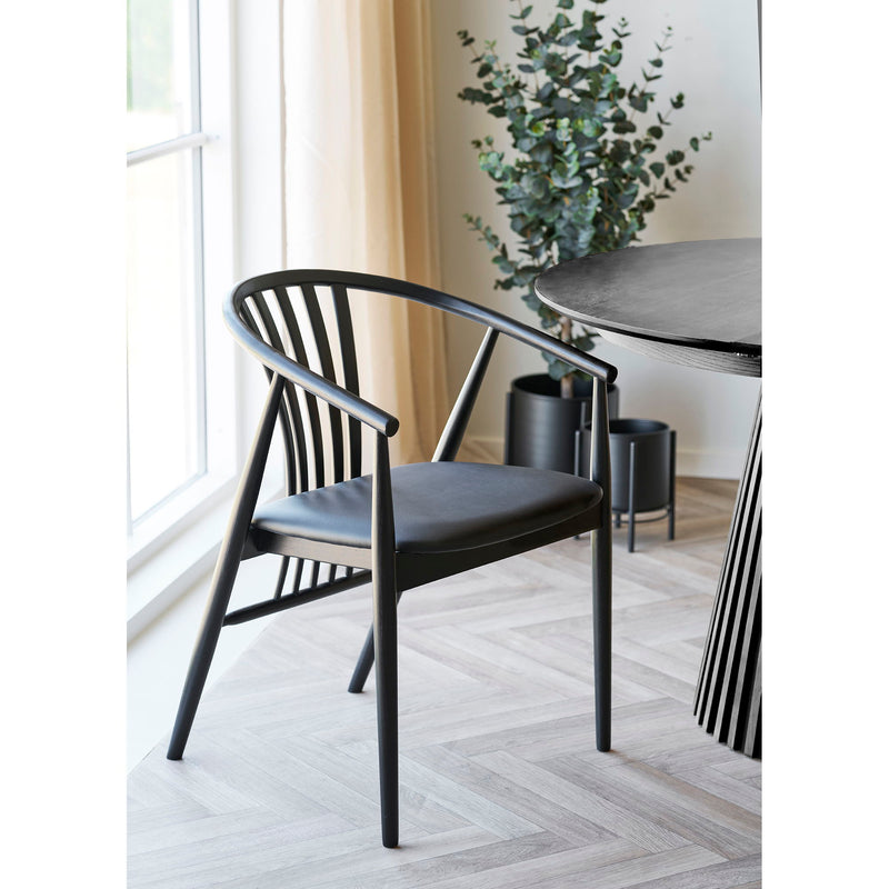 House Nordic – Agustin Spisebordsstol, bøgetræ, PU sæde, sort
