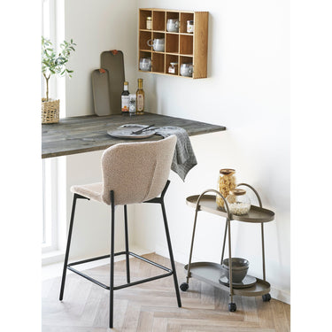 House Nordic - Maceda Barstol, Bouclé, Beige, Sorte Ben, sæt af 2 stk. - Bolig og Haven