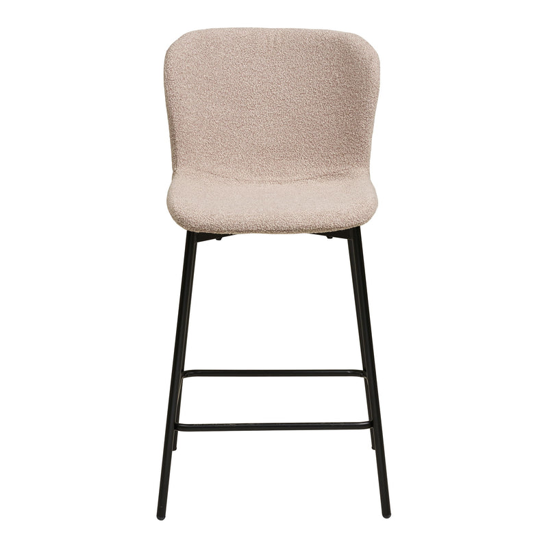 House Nordic - Maceda Barstol, Bouclé, Beige, Sorte Ben, sæt af 2 stk.