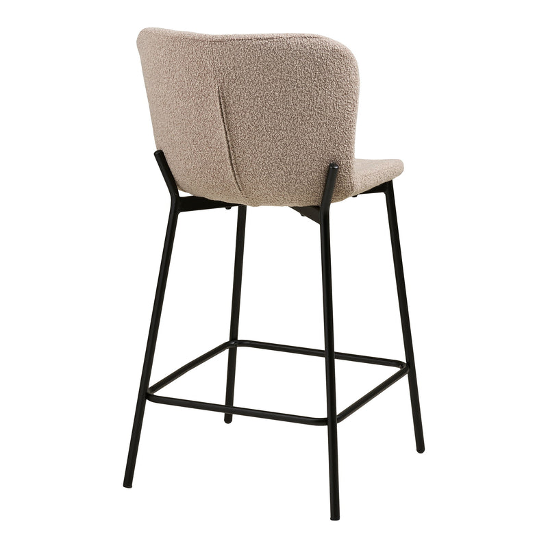 House Nordic - Maceda Barstol, Bouclé, Beige, Sorte Ben, sæt af 2 stk.