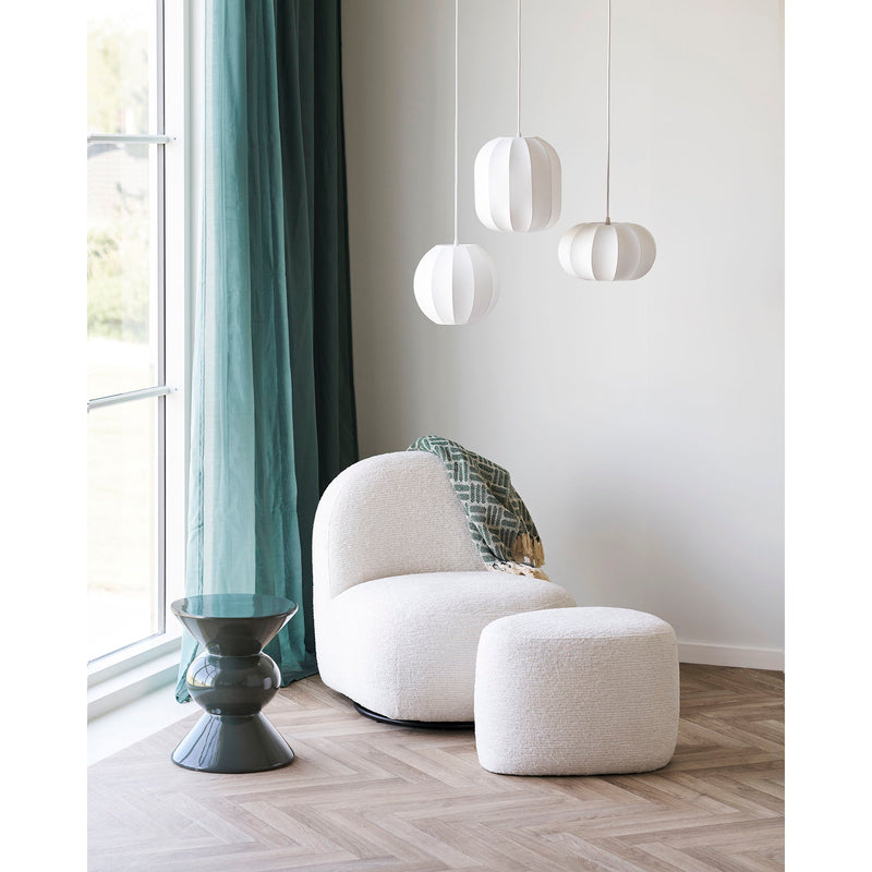 House Nordic – Milo Loungestol med drejefunktion, Off-White – 67×74×70 cm
