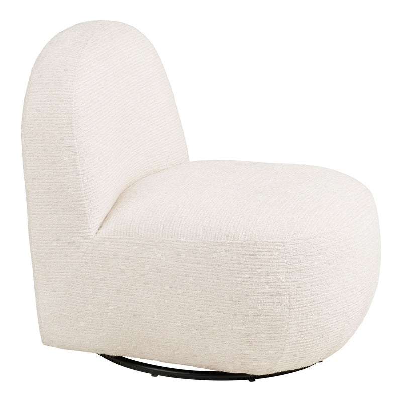 House Nordic – Milo Loungestol & Puf med drejefunktion – Off-White – 67×74×70 cm