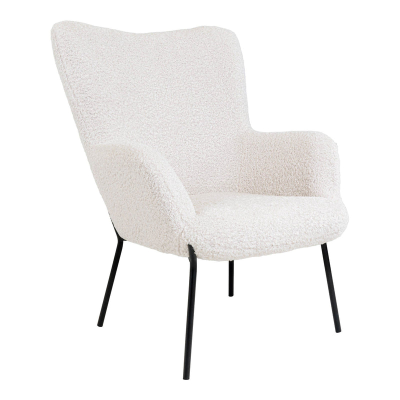 House Nordic - Glasgow sæt – loungestol & fodskammel, hvid