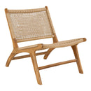 House Nordic – Derby Loungestol & Skammel i teak/PE rattan – Natur – 60×80×73 cm