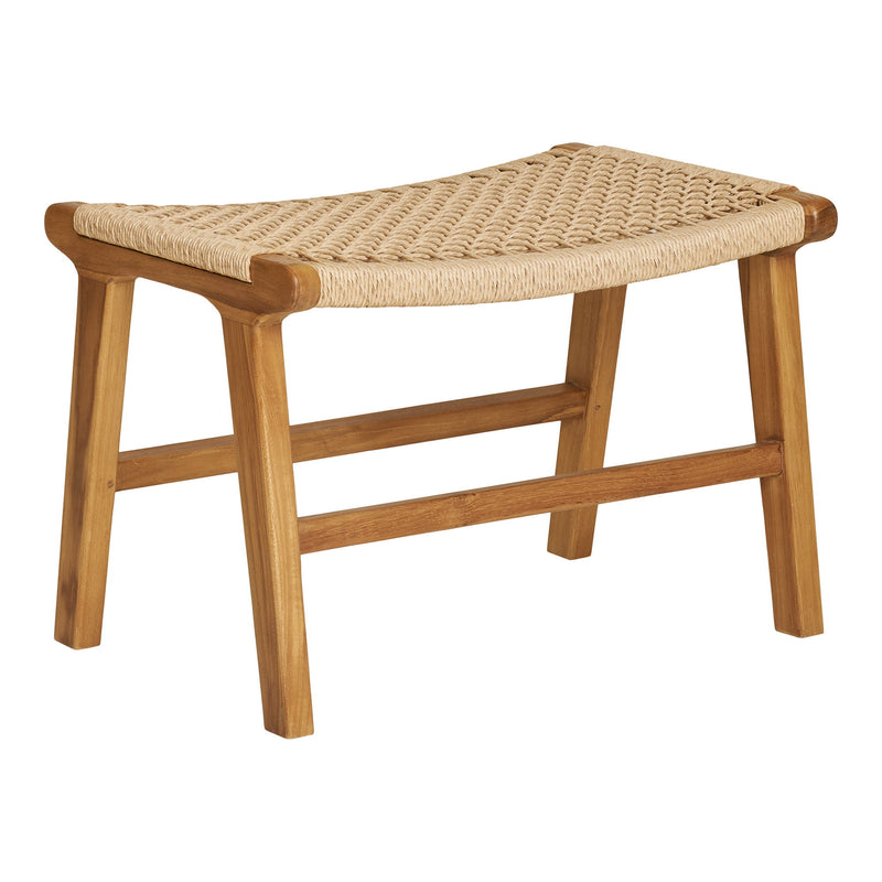 House Nordic – Derby Loungestol & Skammel i teak/PE rattan – Natur – 60×80×73 cm
