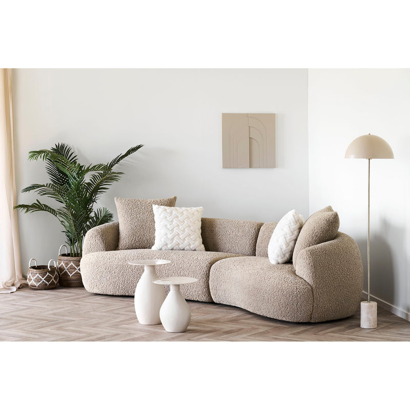 House Nordic – Dali Sofa med 4 puder i lysebrun bouclé