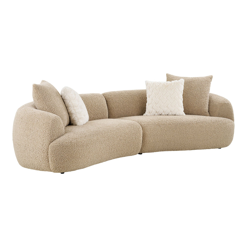 House Nordic – Dali Sofa med 4 puder i lysebrun bouclé
