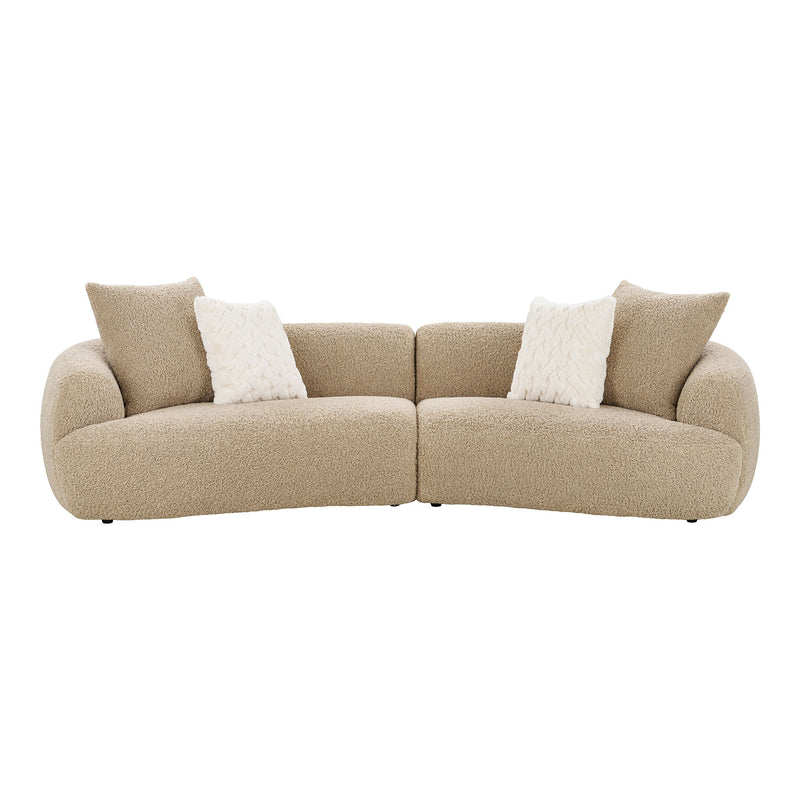 House Nordic – Dali Sofa med 4 puder i lysebrun bouclé