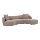 House Nordic - Kingston Sofa, højrevendt, Brun, 294x90/175x69cm