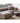 House Nordic - Aurora Loungesofa, Venstrevendt, Brun med 3 Puder - 293 x 104/160 x 68 cm