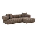 House Nordic - Aurora Loungesofa, Højrevendt, Brun med 3 Puder - 293 x 104/160 x 68 cm