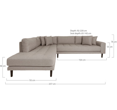 Lido Hjørnesofa Åben Ende fra House Nordic i stone - billede 2