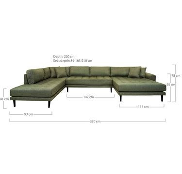 House Nordic - Lido U-Sofa Åben Ende i olivengrøn - Bolig og Haven