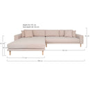 House Nordic - Lido Lounge Sofa venstrevendt, sand HN1050