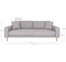 Lido 3 Personers Sofa fra House Nordic i lysegrå - billede 5