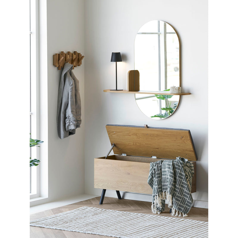 House Nordic - Barco bænk med opbevaring – Egetræslook – 92×33×48 cm