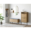 House Nordic - Barco bænk med opbevaring – Egetræslook – 92×33×48 cm
