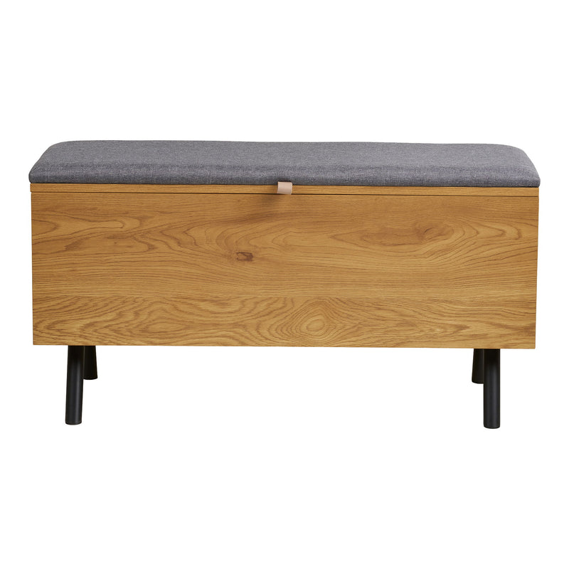 House Nordic - Barco bænk med opbevaring – Egetræslook – 92×33×48 cm