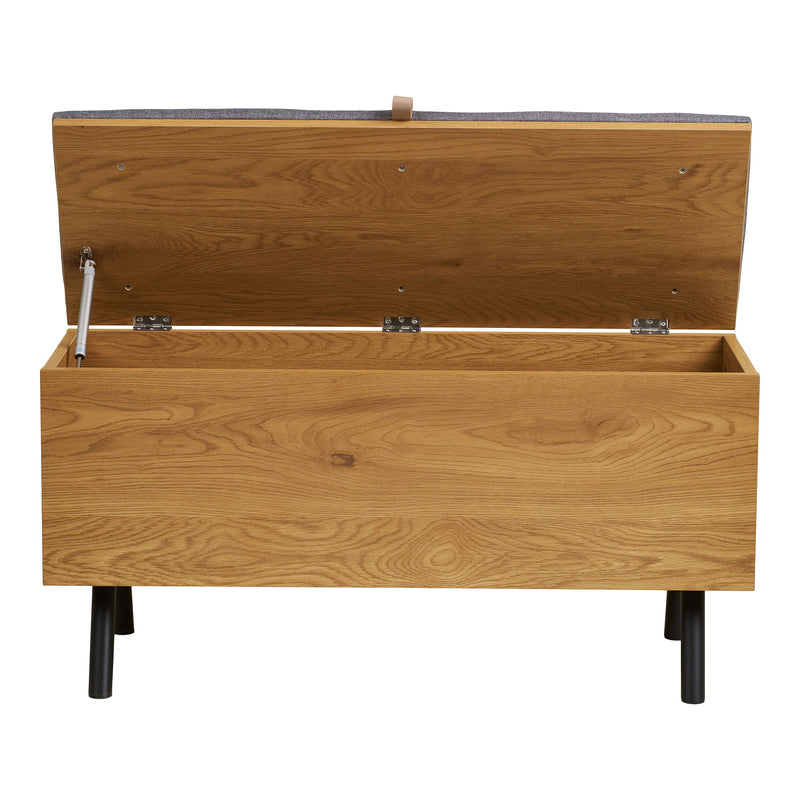 House Nordic - Barco bænk med opbevaring – Egetræslook – 92×33×48 cm