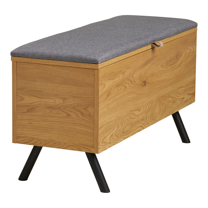 House Nordic - Barco bænk med opbevaring – Egetræslook – 92×33×48 cm