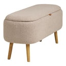 House Nordic - Harlow Bænk, m. opbevaring, bouclé, beige, 95x37x45 cm