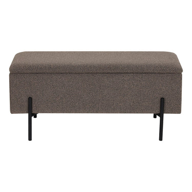House Nordic - Watford Bænk m.Opbevaring – Brun Bouclé, Sorte Ben – 95x36,5x43 cm - Bolig og Haven