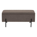 House Nordic - Watford Bænk m.Opbevaring – Brun Bouclé, Sorte Ben – 95x36,5x43 cm