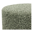 House Nordic - Ejby puf – Grøn teddy – Ø34×H36 cm