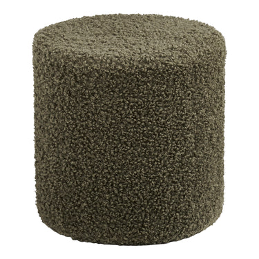 House Nordic - Ejby puf – Grøn teddy – Ø34×H36 cm