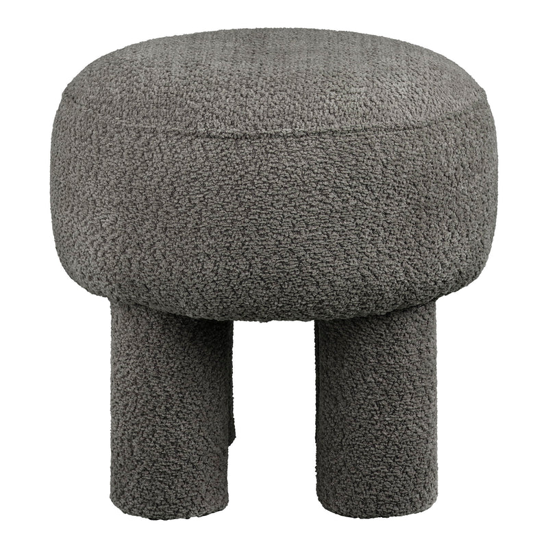 House Nordic - Canberra Puf – Koksgrå Chenille – Ø43 x 43 cm