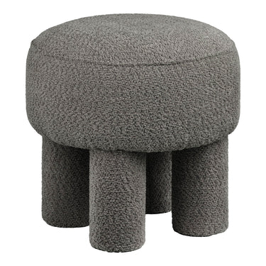 House Nordic - Canberra Puf – Koksgrå Chenille – Ø43 x 43 cm - Bolig og Haven