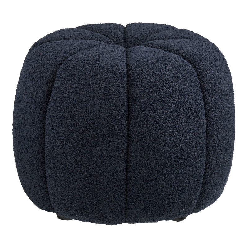 House Nordic - Paisley Puf – Marine Teddy – Ø48 x 38 cm