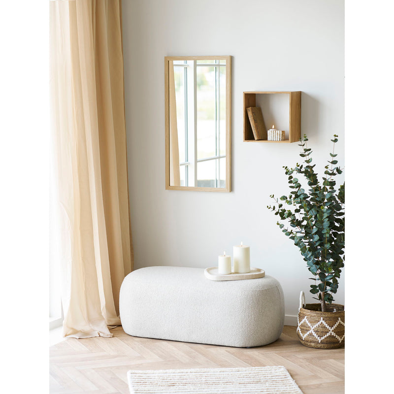 House Nordic - Blossomville Bænk – Sand Bouclé – 100 x 50 x 38 cm