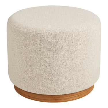 House Nordic - Daisy Puf – Sand Bouclé med Træbase – Ø50 x 41 cm - Bolig og Haven