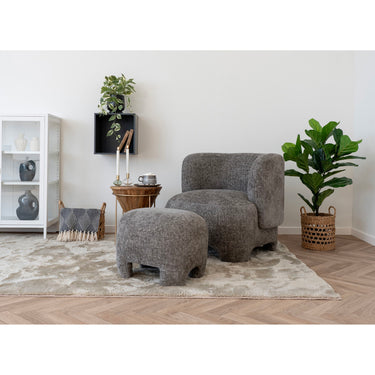 House Nordic - Nazare Loungestol, Sæt inkl. Skammel, Grå - Bolig og Haven