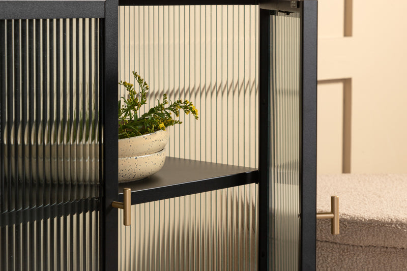 Venture Home - Garis Vitrineskab, sort, 70x80x40cm,