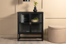 Venture Home - Garis Vitrineskab, sort, 70x80x40cm,