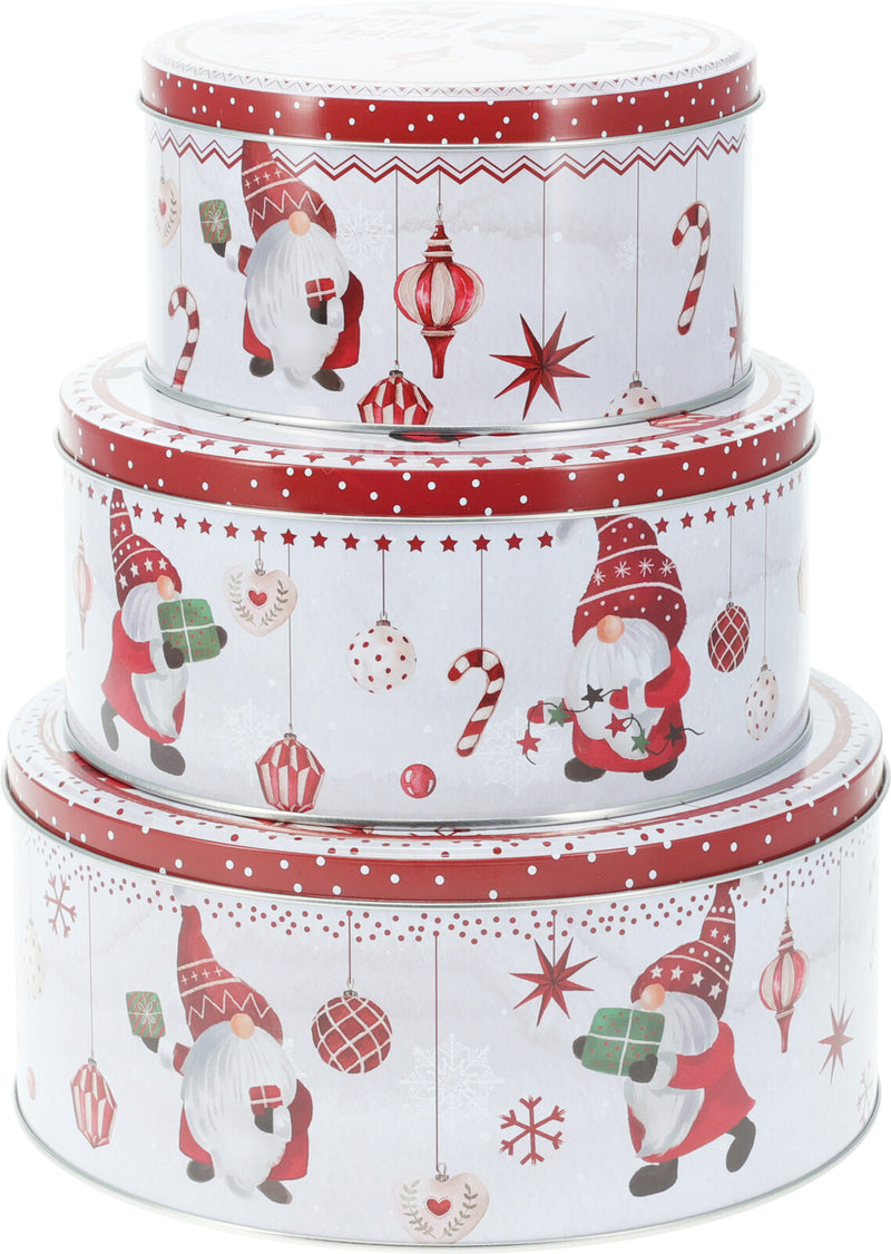 Jule kagedåser, sæt af 3 stk.