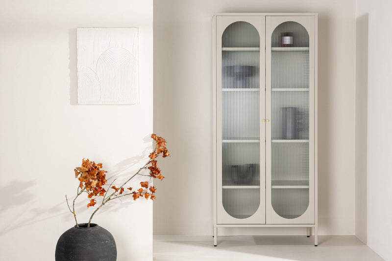 Venture Home - Lima vitrineskab, Beige, 80x180cm