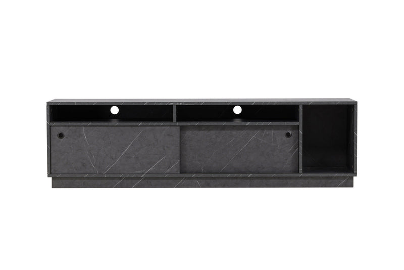 Venture Home - Girona TV-bænk – Sort / Sort melamin – 180×40×50 cm
