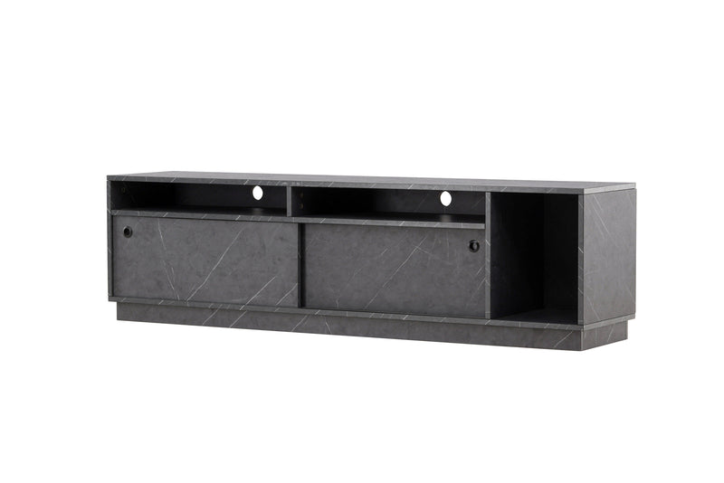 Venture Home - Girona TV-bænk – Sort / Sort melamin – 180×40×50 cm