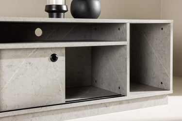Venture Home Girona TV-bænk – Grå betonlook / Grå melamin – 180×40×50 cm