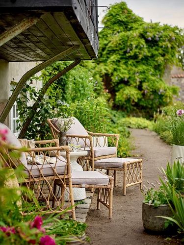 Bloomingville - Belluce Loungestol m. Taburet Polyrattan, sæt 2 stk