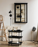 Nordal - CLASSIC vægskab, dobbelt – sort/råhvid – B82 × D21 × H120 cm