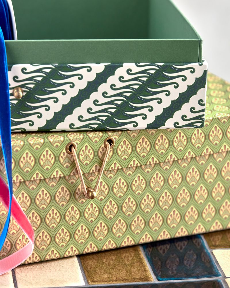 House Doctor - Opbevaringsbokse, Keep, Kakifarvet, Grøn, sæt af 2 stk.