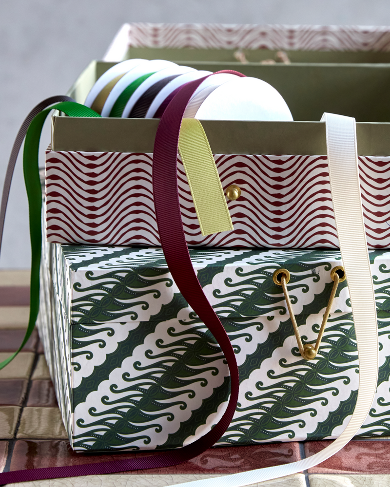 House Doctor - Opbevaringsbokse, Keep, Rød, Grøn, sæt af 2 stk.