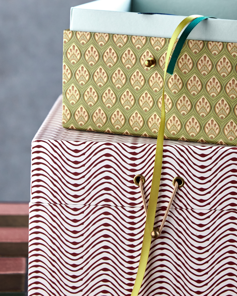 House Doctor - Opbevaringsbokse, Keep, Rød, Kakifarvet, sæt af 2 stk.