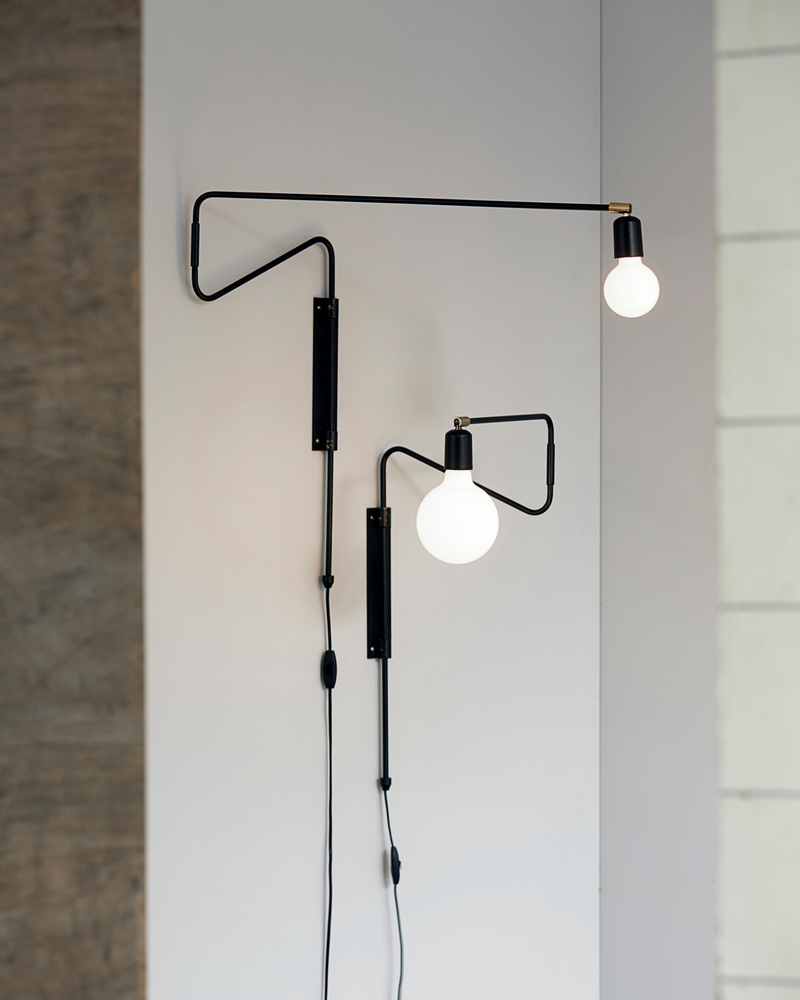 House Doctor - Væglampe, Swing, Sort, 70cm