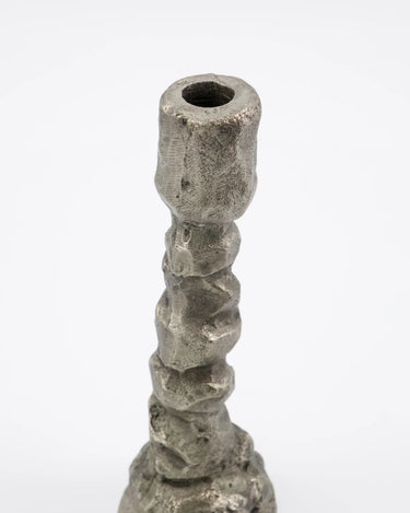 House Doctor Lysestage, Raku, Antik sølv, H25 cm